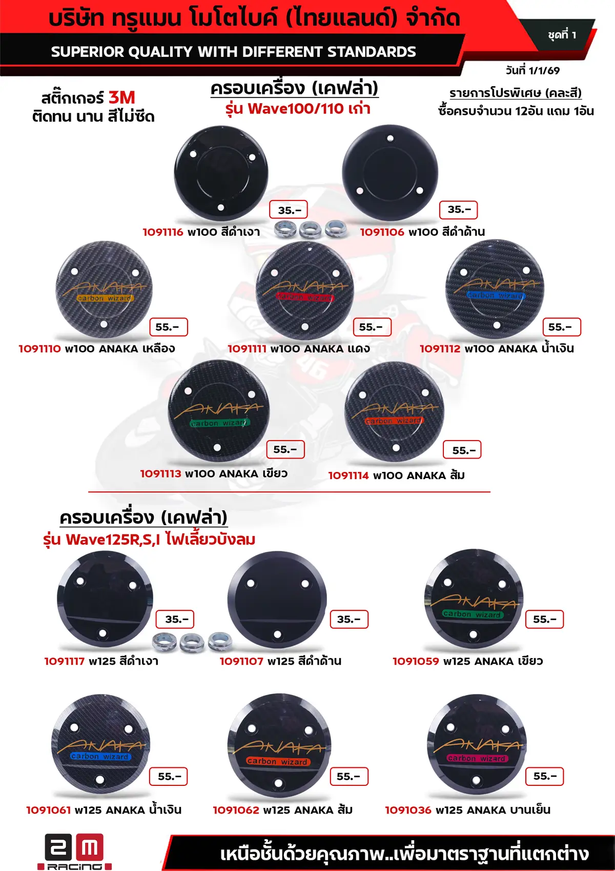 ครอบเครื่องwave100เก่า-wave125R,S,i ชุดที่1