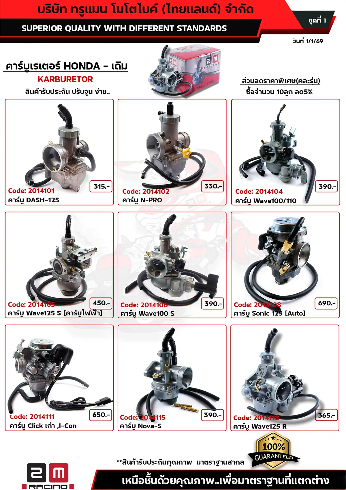 คาร์บูเดิม HONDA ชุดที่1