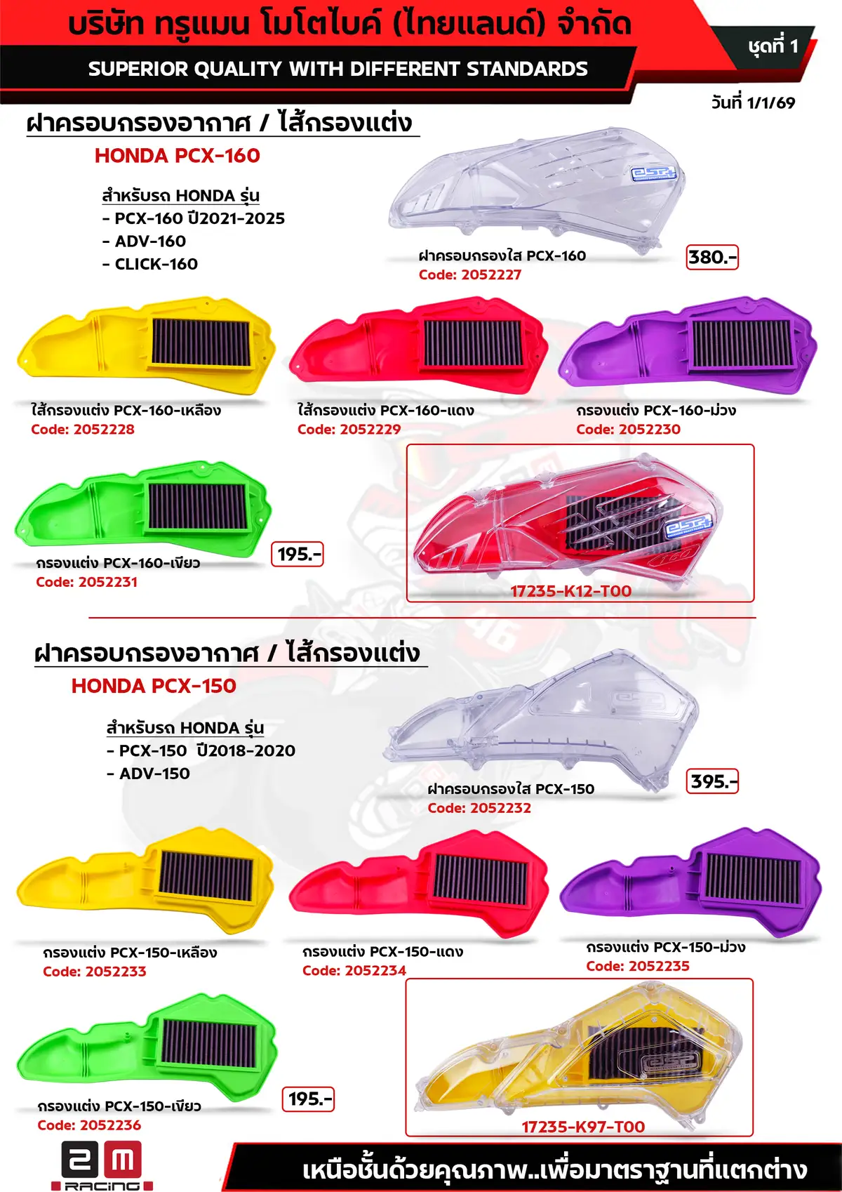 ฝาครอบกรองอากาศ PCX160-PCX150 ชุดที่1