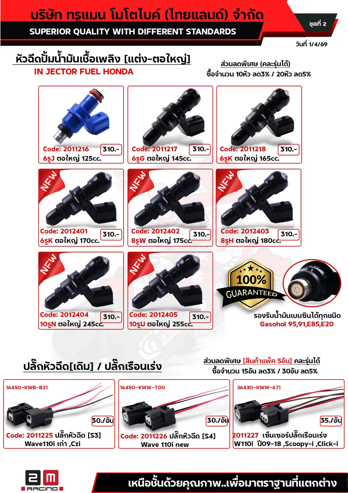 หัวฉีดแต่ง (ตอใหญ่)-ปลั๊กหัวฉีด-ปลั๊กเซนเซอร์ชุดที2