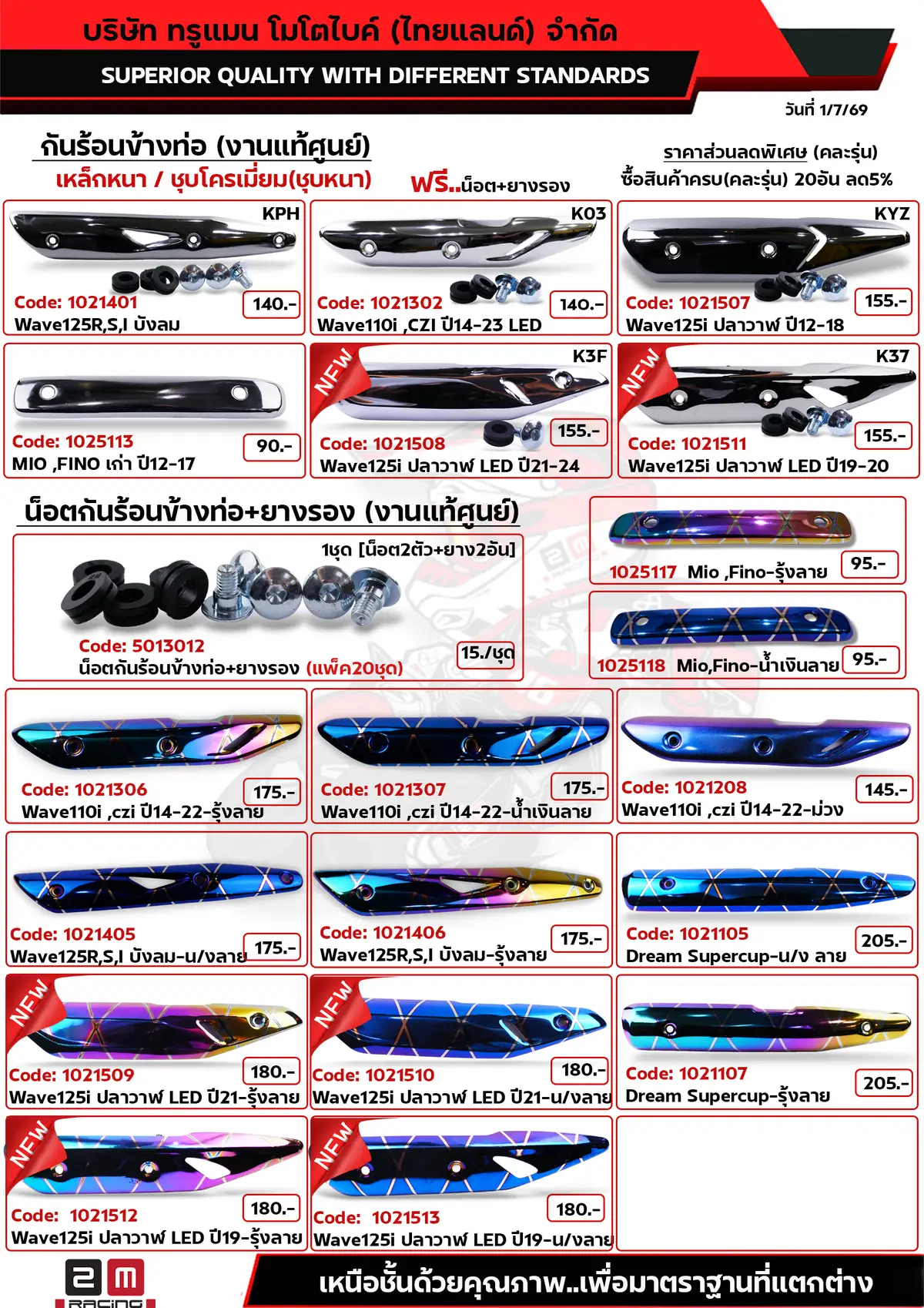 กันร้อนข้างท่อ+น็อตกันร้อน+ยางรอง