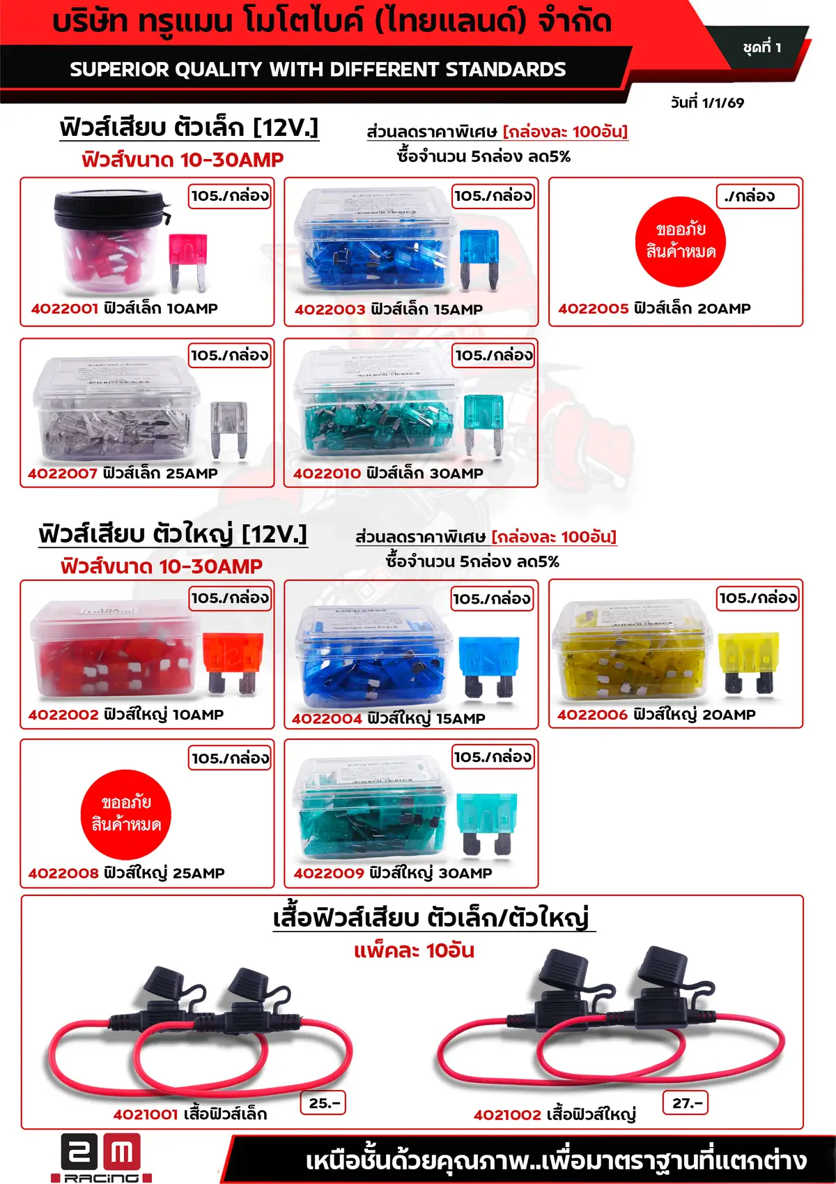 ฟิวส์เสียบตัวเล็ก ตัวใหญ่ - เสื้อฟิวส์