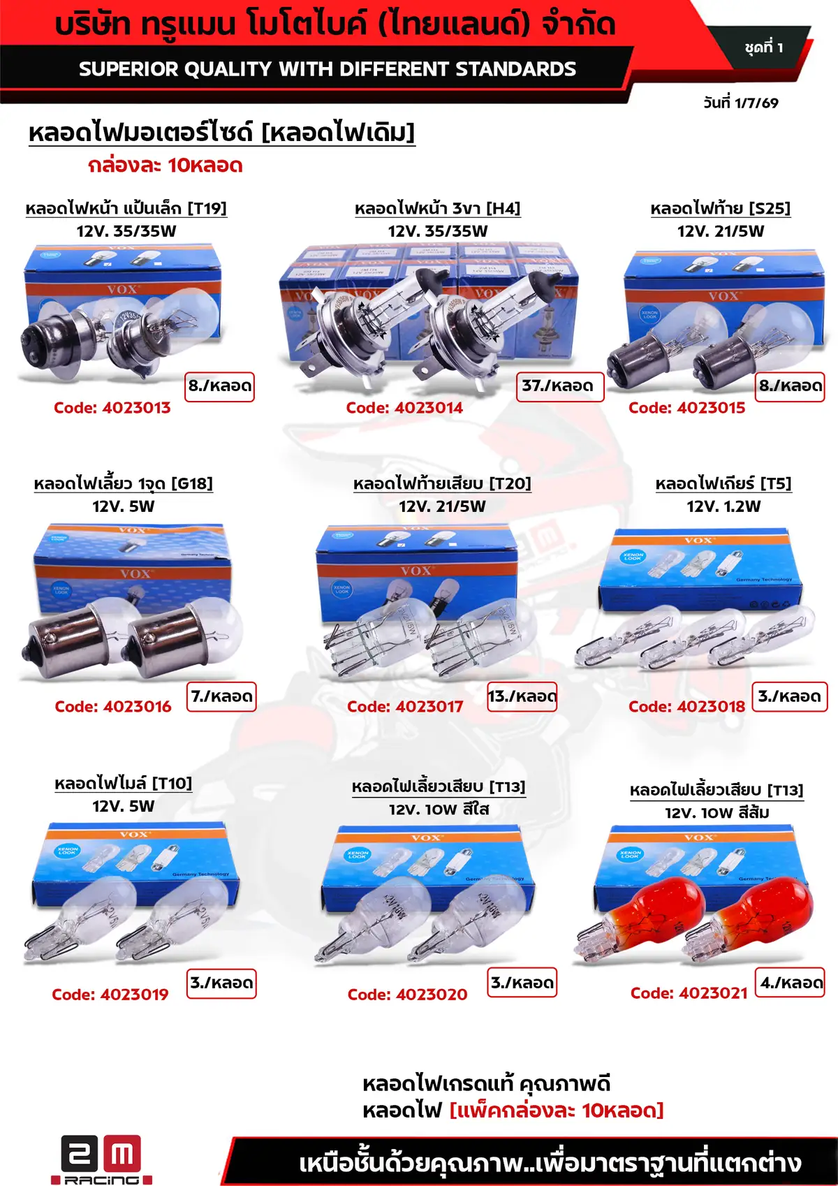 หลอดไฟมอเตอร์ไซด์