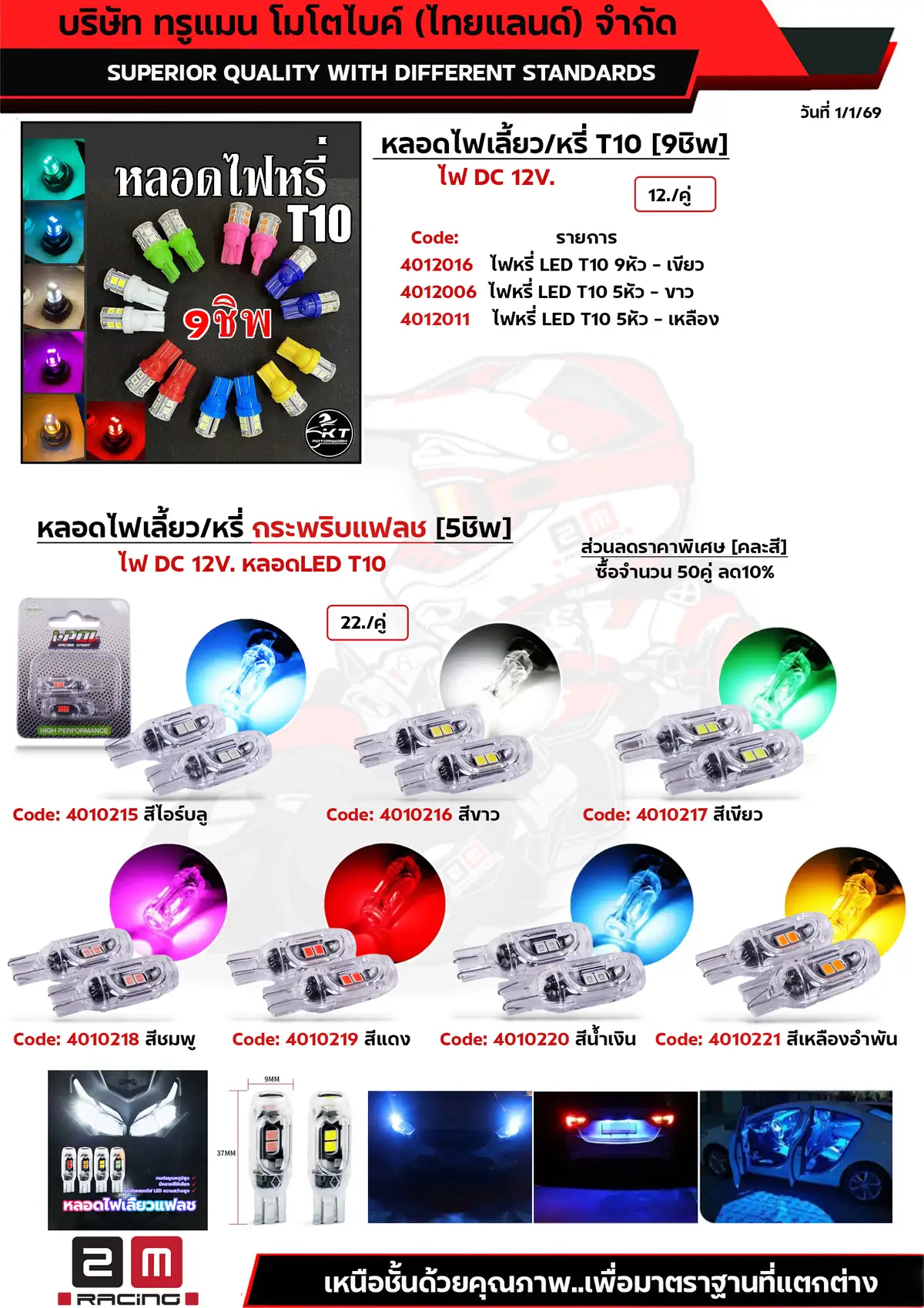 ไฟหรี่ LED T10-ไฟเลี้ยว กระพริบแฟลช