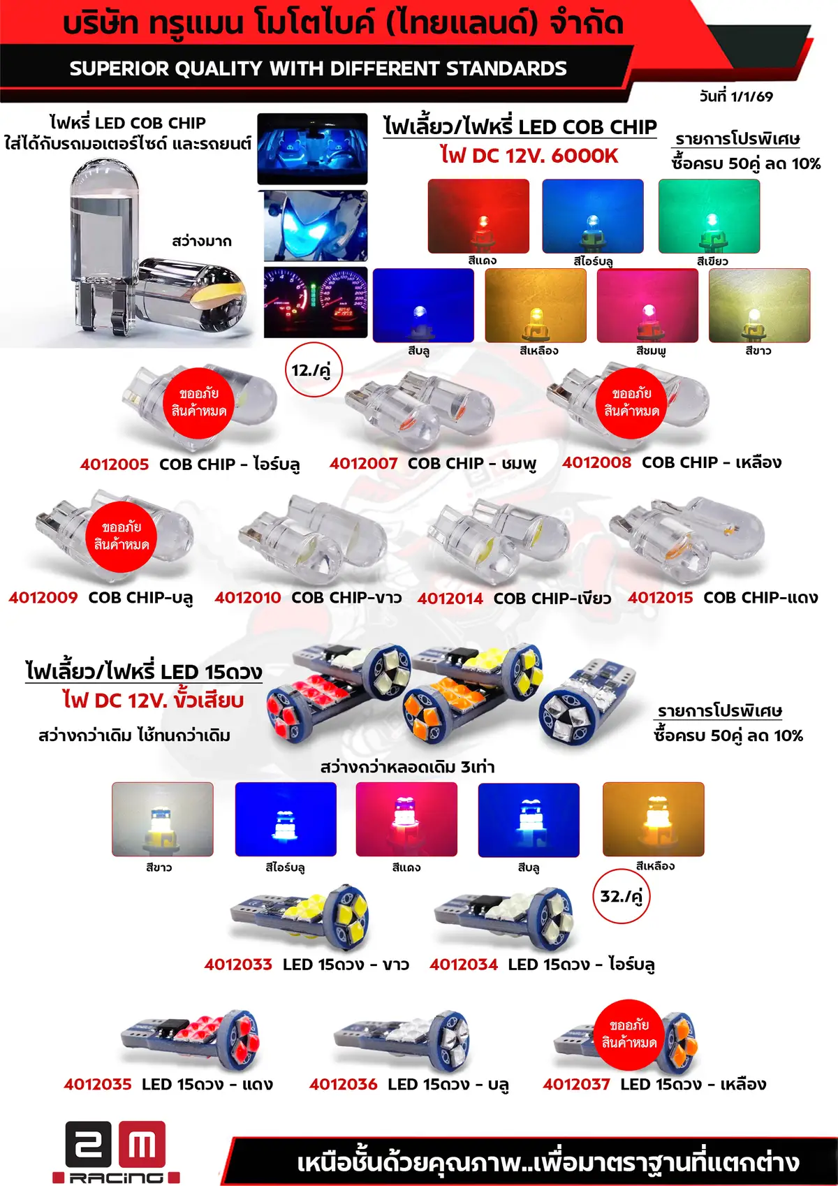 ไฟหรี่-เลี้ยว LED COPCHIP-LED 15ดวง