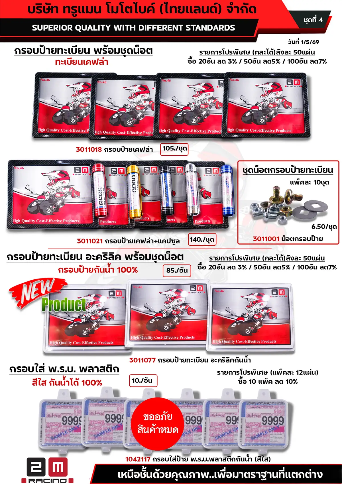 กรอบป้ายเคฟล่า+กรอบใส่ พ.ร.บ.พลาสติก ชุดที่4